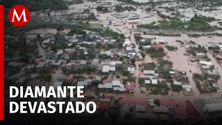 Así se encuentra la Zona Diamante del puerto de Acapulco tras el impacto del huracán John [upl. by Lammaj]