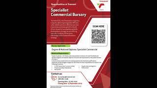 Transnet Specialist Commercial Bursary [upl. by Nicolai]