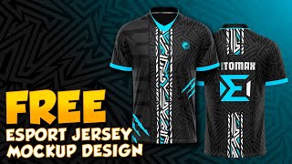 FREE ESPORTS JERSEY MOCKUP DESIGN FREE TSHIRT MOCKUP PSD with PATTERN VNECK [upl. by Annatnom]