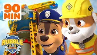 Rubbles Construction Tower Rescues w PAW Patrol Chase  90 Minute Compilation  Rubble amp Crew [upl. by Arriat]