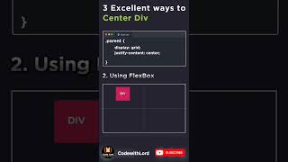 3 consecutive way to center the div using css shorts viral trending youtube youtubealgorithm [upl. by Marji541]