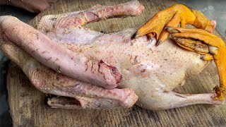 Big Duck Cutting Skills  Anserinae Bird Cutting [upl. by Dralliw]