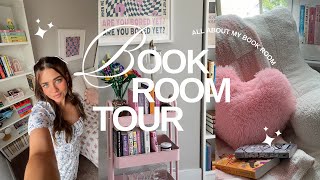 book room tour aesthetic pink book room [upl. by Asyle]