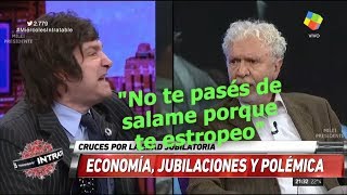 Milei casi a las piñas con un desubicadoquotVení a partirme la nariz viejo acabadoquotIntratabl250418 [upl. by Eizzil908]