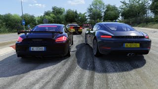 Porsche Cayman GT4 vs Porsche 718 Cayman S vs Ford Mustang Shelby GT500 at Miseluk [upl. by Convery465]