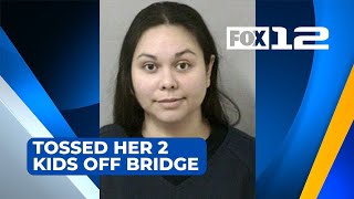 Woman who threw her 2 young kids off Portland bridge dies in prison [upl. by Revert121]