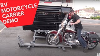 Hydralift Motorcycle Carrier Walkthrough with MotorhomeTorklift Central Welding [upl. by Acinorev]