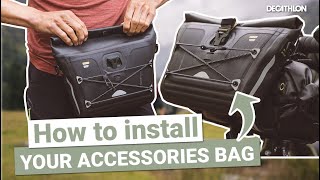 How to install your ACCESSORIES HANDLEBAR BAG on your bike  DECATHLON RIVERSIDE BIKEPACKING [upl. by Celisse]