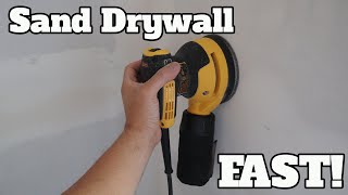 How To Sand Drywall With An Orbital Sander Fast and Easy [upl. by Enaamuj]