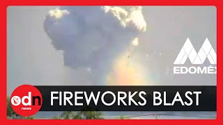 Massive Explosion at Mexican Fireworks Factory Caught on Camera [upl. by Atilol]