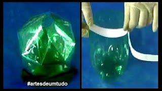 Pote de Garrafa Pet com Tampa Dobrável como fazer artesdeumtudo [upl. by Casi]