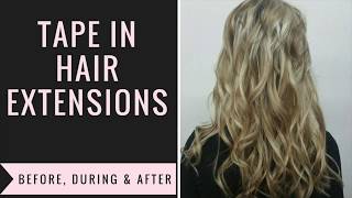 Tape In Hair Extensions for Short Hair  Before During and After [upl. by Alemak]