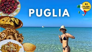 How Much Can I Eat in Southern Italy 🇮🇹 🌊⛱️ Vlog in PUGLIA  B2 ITA Voiceover w ENG Sub [upl. by Nitsur]