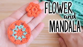 HOW TO CROCHET SMALL FLOWER AND SMALL MANDALA step by step crochet tutorial ♥ CROCHET LOVERS [upl. by Ringler]