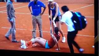 Tennis  Andrea Petkovic horrible injury vs Viktoria Azarenka 26042012 Stuttgart [upl. by Dilahk]