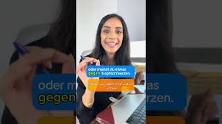 🤕 Etwas GEGEN Kopfschmerzen  Typische Fehler  Deutschlernen  🔴Live Kurse تعلّم اللغة الألمانية [upl. by Epillihp]