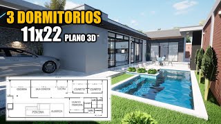 CASA MODERNA Y ECONÓMICA EN quotLquot CON PISCINA LUIS ARQ 11X22 [upl. by Alhan]