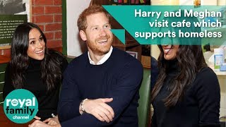 Prince Harry and Meghan Markle visit cafe which supports homeless people [upl. by Acceber]