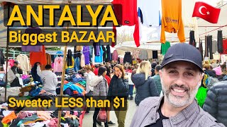 Best ANTALYA TURKEY Local MARKET  BAZAAR Everyone Must Visit LARA BAZAAR [upl. by Atirb153]