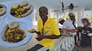 Cooking amp Dinning W Rafters At The Rio Grandy RiverAckee DumplingYamBanana W Ackee amp Chicken Back [upl. by Colier]