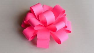 How to Make  Easy Paper Bow  Step by Step  Papierowa Kokarda [upl. by Rahas517]