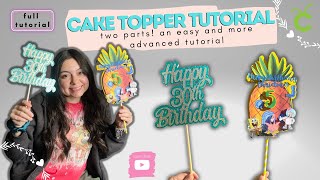 How to Make a Cake Topper with Cricut  Full Tutorial  How to Make a Cake Topper caketopper fyp [upl. by Jon]