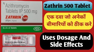 Zathrin 500 mg Tablet Uses  Azithromycin Tablets ip 500mg  Dosage And Side Effects [upl. by Mraz]