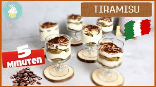 🧁 Tiramisu im Glas 🧁 5 Minuten Rezept  ohne Alkohol  ⚡ blitzschnell  ohne Ei [upl. by Ward]