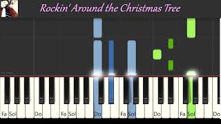 Rockin Around the Christmas Tree  Piano Tutorial by Maria  Synthesia [upl. by Casia]