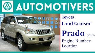 Toyota Land Cruiser PRADO 2002 Engine Number Location  Prado Engine Number [upl. by Ednalrym106]