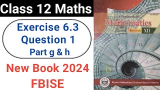 Class 12 Maths Exercise 63 Question No1 Part g amp h New KPK Book 2024 Partial Fraction [upl. by Blasien]