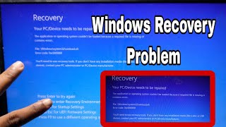 Recovery Your PCDevice Needs to be RepairedThe Application or Operating System Couldnt be Loaded [upl. by Yraunaj]