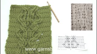 How to crochet cables with relief stitches after chart [upl. by Annaer]