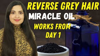 Apply this at night to BLACKEN GREY HAIR FROM ROOTS  Black Sesame Seed Oil  Reverse Grey Hair [upl. by Nats]