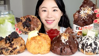 ASMR Sweet Scones Mukbang 담백한 버터스콘부터 초콜릿 오레오 쿠앤크맛 비스킷 플라잉스콘 먹방 😍 Chocolate Butter Scone Biscuit Cake [upl. by Crandall]