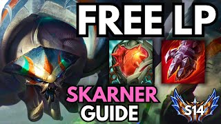 SKARNER IS FREE LP IN RANKED S14 CHALLENGER JUNGLE GUIDE [upl. by Julian172]