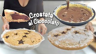 CROSTATA AL CIOCCOLATO Pasta Frolla e Crema al Cioccolato RICETTA FACILE [upl. by Vasili]