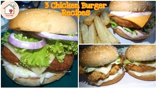 “Zinger Burger” “Chicken Fillet Burger” amp “Chicken Cheese Burger” recipes By FoodVille [upl. by Inge]