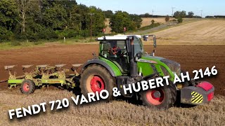 4Kᵁᴴᴰ October 2023 Fendt 720 Vario with a Hubert AH 2146 six furrow plough Ploughing in Suffolk [upl. by Nylanej247]