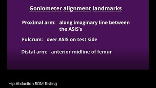 Range of Motion Measurement Hip Abduction [upl. by Deck378]