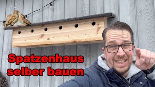 Nistkasten selber bauen  Spatzenhaus bauen  Vogelhaus aus Holz bauen  Meisenkasten selbst bauen [upl. by Anailli]