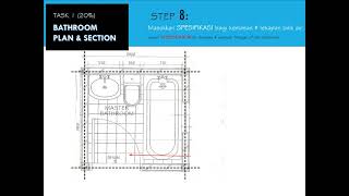 HOW TO DRAW BATHROOM PLAN amp SECTION TASK 1 [upl. by Alue498]