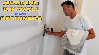 Taping Drywall For Beginners Day 2 First Coat [upl. by Zohara]