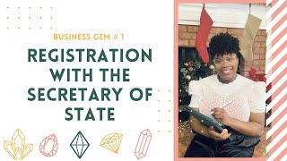 Registration w Secretary of State  Business Gem 1 [upl. by Stefan]