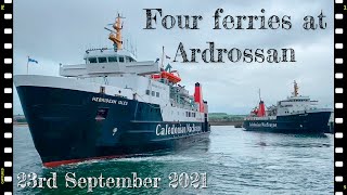 Four CalMac vessels in Ardrossan [upl. by Nosa]