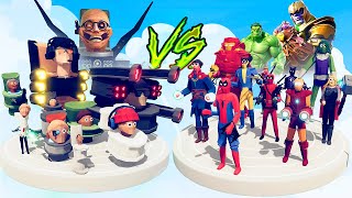 MEGA SKIBIDI TOILET vs SUPERHERO TEAM  Totally Accurate Battle Simulator TABS [upl. by Eltsirhc]