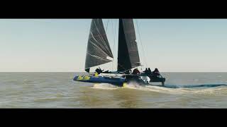 Foiling Trimaran TF10  MAD MAX wintertest on the IJsselmeer Long version DNA Performance Sailing [upl. by Longerich]