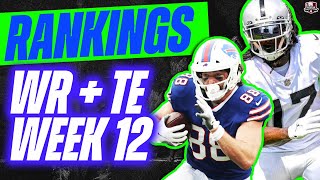 2022 Fantasy Football RANKINGS  TOP 36 Wide Receivers for Week 12  TOP 18 Tight Ends for Week 12 [upl. by Ajroj164]