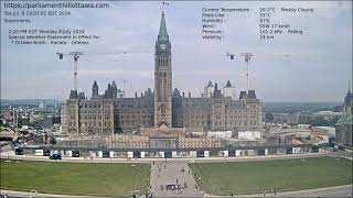 Parliament Ottawa Canada for Tuesday 09 July 2024 [upl. by Littman613]