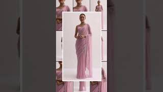 Pink Sequin Saree With Unstitched Blouse [upl. by Vahe]